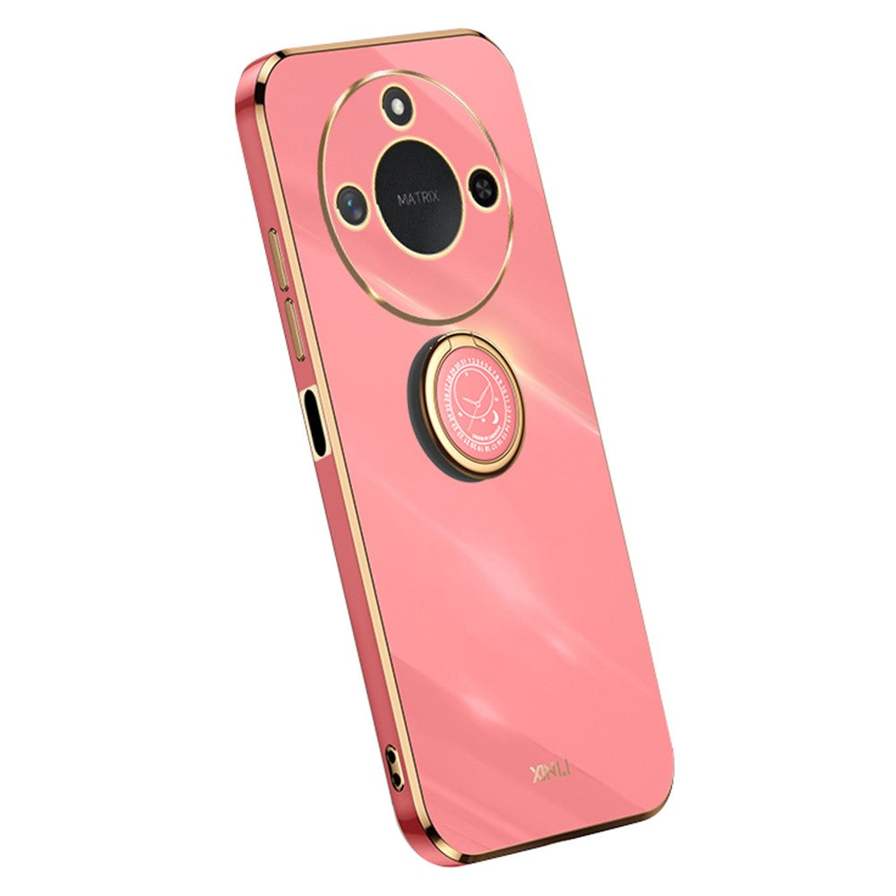 XINLI For Honor X60 5G Case Ring Kickstand Electroplating TPU Phone Cover