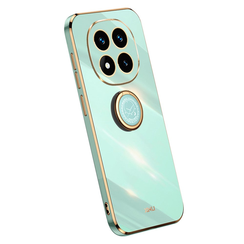 XINLI For Xiaomi Redmi Note 14 Pro 5G / Poco X7 5G Case Ring Kickstand Electroplating TPU Phone Cover