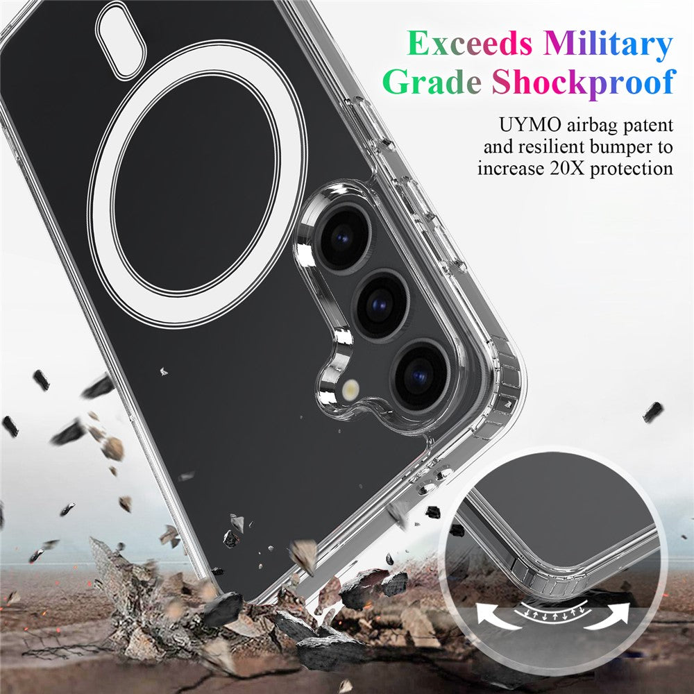 Til Samsung Galaxy S25+ Gennemsigtigt Cover TPU + Akryl Magnetisk Telefoncover