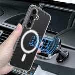 For Samsung Galaxy S25+ Clear Case TPU + Acrylic Magnetic Phone Cover