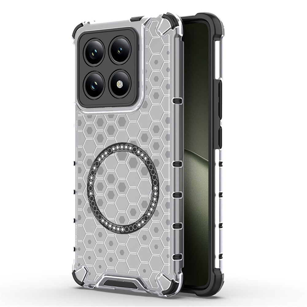 For Xiaomi 14T Magnetic Case Honeycomb Design TPU+PC Phone Cover