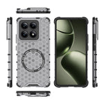 For Xiaomi 14T Magnetic Case Honeycomb Design TPU+PC Phone Cover