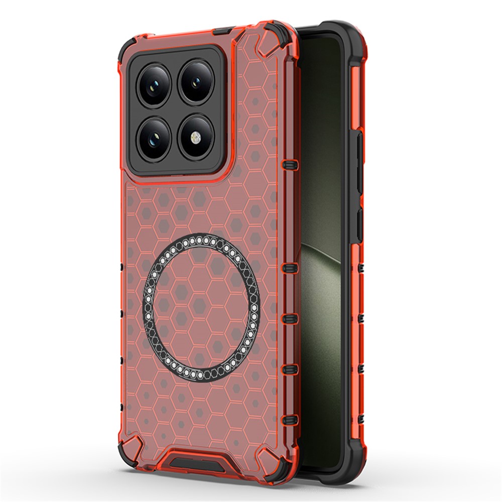 For Xiaomi 14T Magnetic Case Honeycomb Design TPU+PC Phone Cover