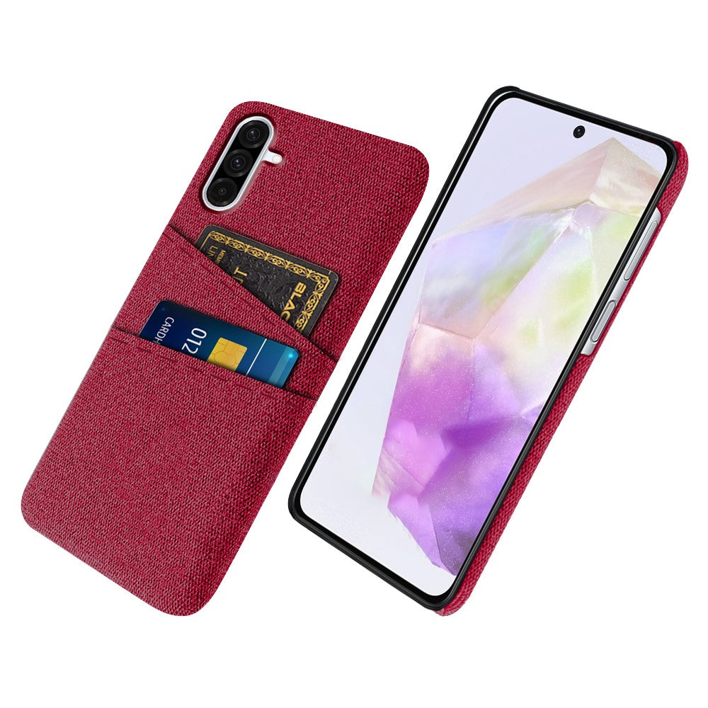 For Samsung Galaxy A36 5G Case Cloth + Hard PC Phone Cover with Dual Card Slots