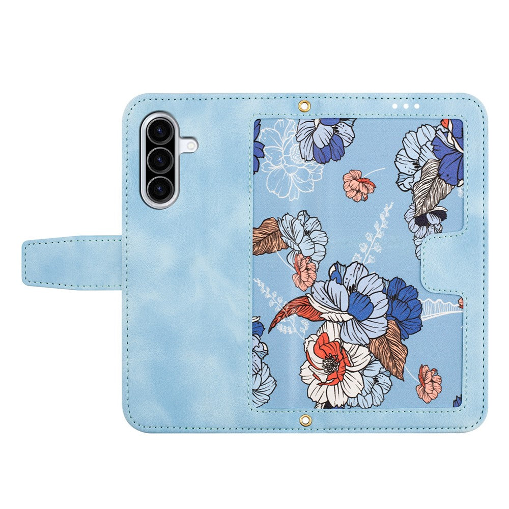 For Samsung Galaxy A36 5G Case PU Leather Floral Phone Cover with Card Slots