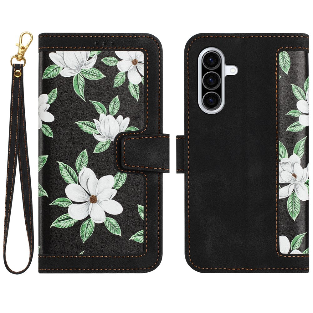 For Samsung Galaxy A36 5G Case PU Leather Floral Phone Cover with Card Slots