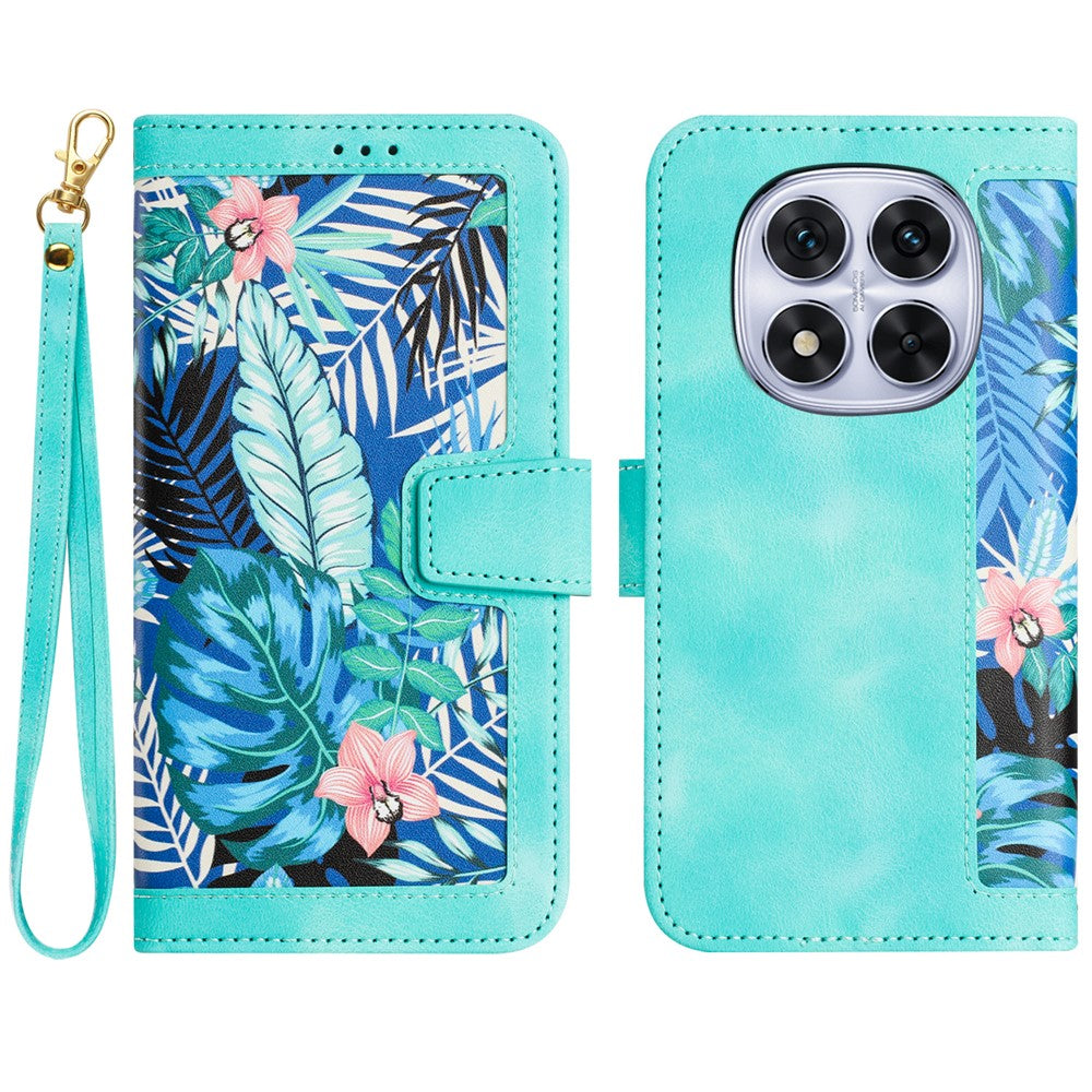 For Xiaomi Redmi Note 14 Pro 5G / Poco X7 5G Case PU Leather Floral Phone Cover with Card Slots