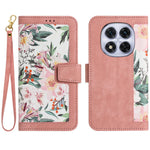 For Xiaomi Redmi Note 14 Pro 5G / Poco X7 5G Case PU Leather Floral Phone Cover with Card Slots