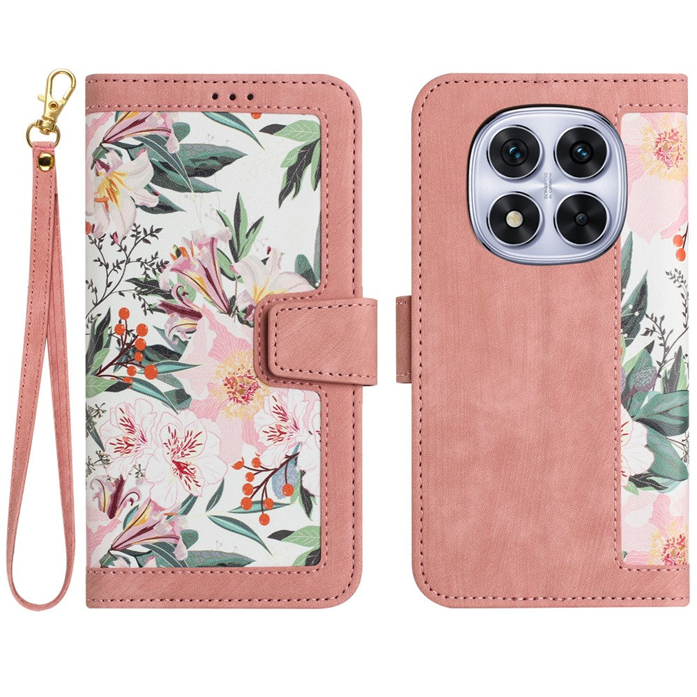 For Xiaomi Redmi Note 14 Pro 5G / Poco X7 5G Case PU Leather Floral Phone Cover with Card Slots
