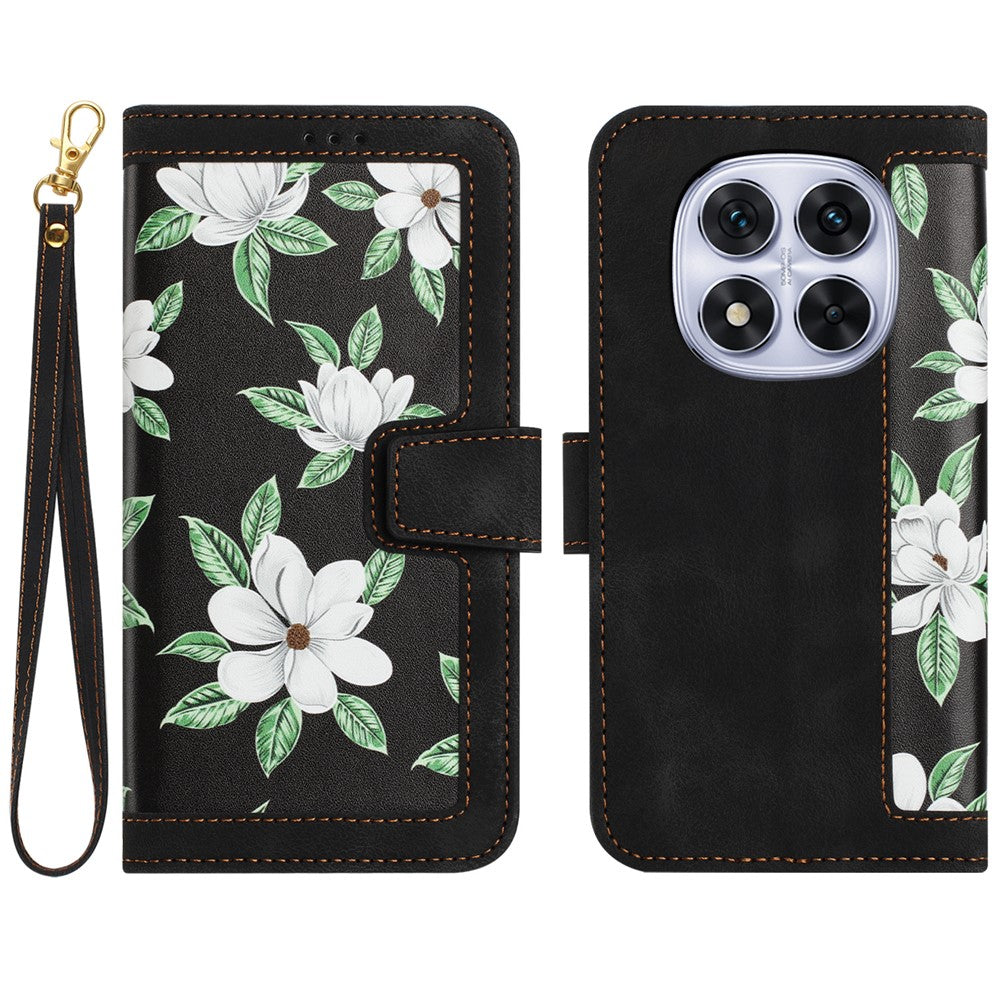 For Xiaomi Redmi Note 14 Pro 5G / Poco X7 5G Case PU Leather Floral Phone Cover with Card Slots