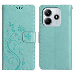 For Xiaomi Redmi Note 14 5G Leather Wallet Case Butterfly Flower Imprinted Phone Cover with Strap