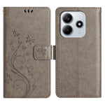 For Xiaomi Redmi Note 14 5G Leather Wallet Case Butterfly Flower Imprinted Phone Cover with Strap