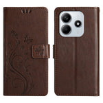 For Xiaomi Redmi Note 14 5G Leather Wallet Case Butterfly Flower Imprinted Phone Cover with Strap