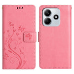 For Xiaomi Redmi Note 14 5G Leather Wallet Case Butterfly Flower Imprinted Phone Cover with Strap