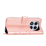 For Xiaomi Redmi Note 14 Pro 5G / Poco X7 5G Leather Wallet Case Butterfly Flower Imprinted Phone Cover with Strap