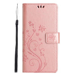 For Xiaomi Redmi Note 14 Pro 5G / Poco X7 5G Leather Wallet Case Butterfly Flower Imprinted Phone Cover with Strap
