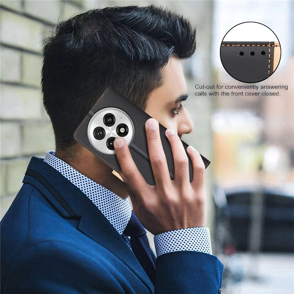 BINFEN COLOR BF33 for OnePlus 13 Leather Case Splicing Color RFID Blocking