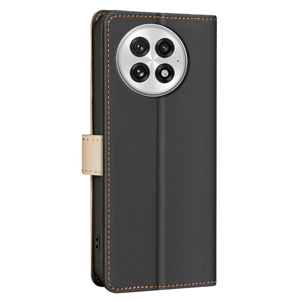 BINFEN COLOR BF33 for OnePlus 13 Leather Case Splicing Color RFID Blocking