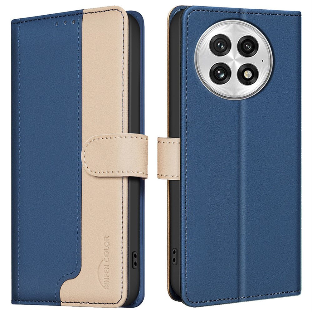 BINFEN COLOR BF33 for OnePlus 13 Leather Case Splicing Color RFID Blocking