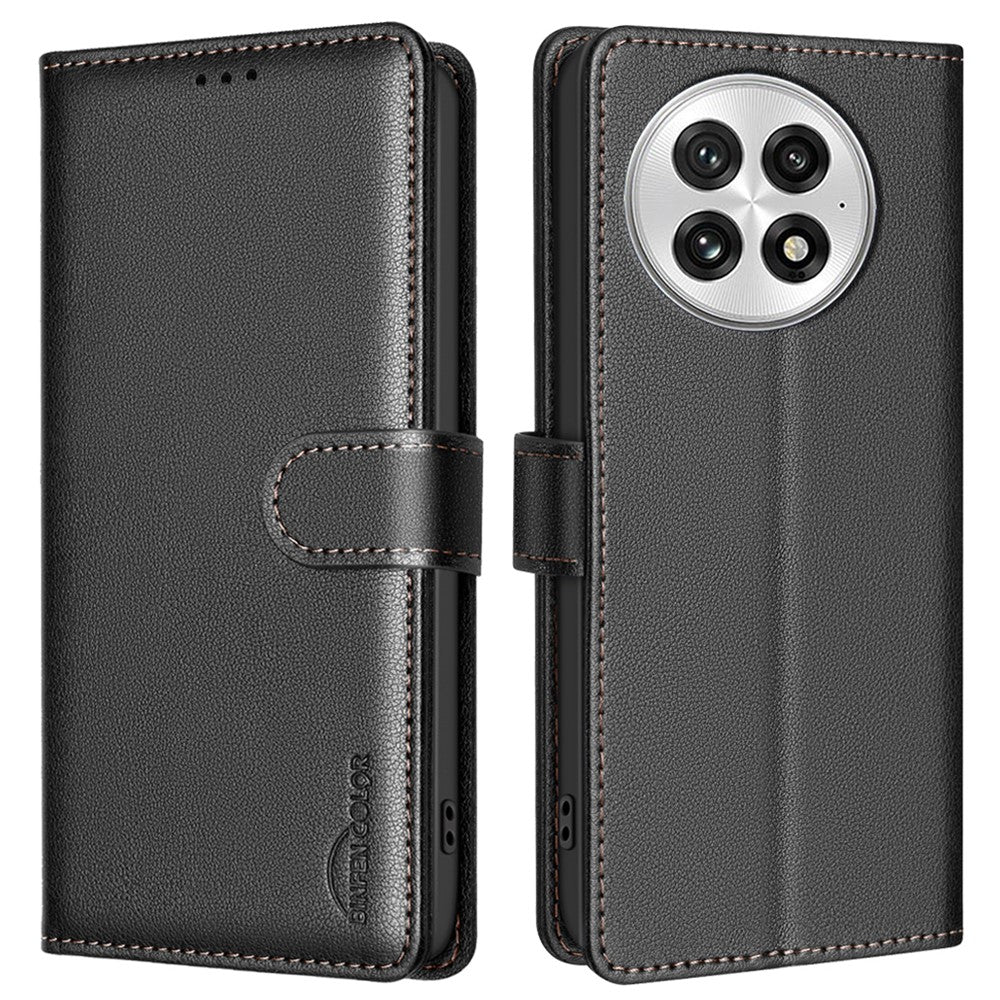 BINFEN COLOR BF32 For OnePlus 13 Leather Case Wallet RFID Blocking Phone Cover