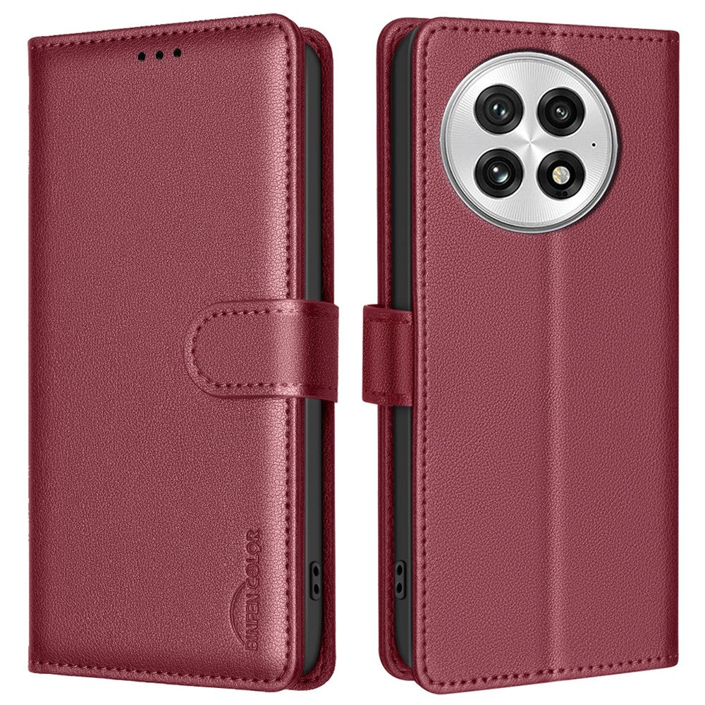 BINFEN COLOR BF32 For OnePlus 13 Leather Case Wallet RFID Blocking Phone Cover