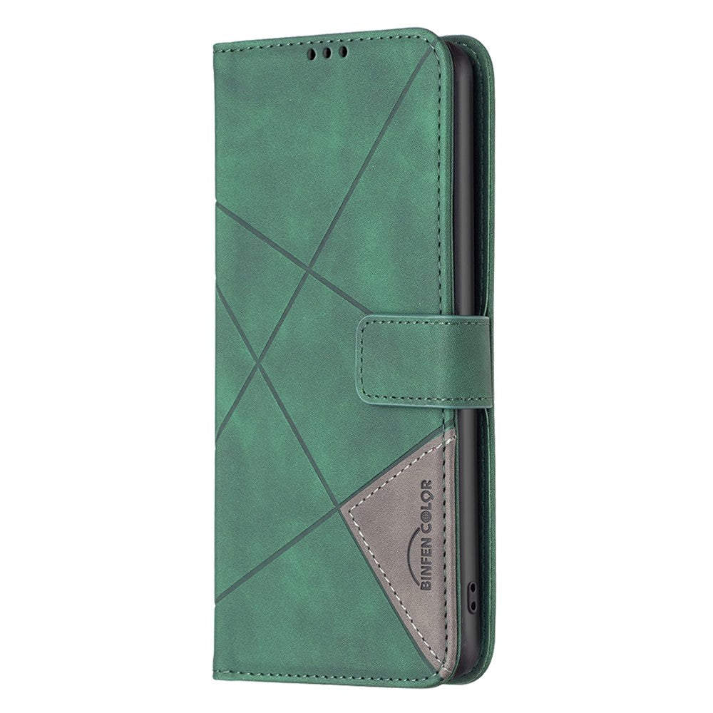BINFEN COLOR For Xiaomi 15 Phone Cases Wallet Stand Geometry Imprint Leather Cover