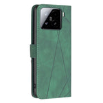 BINFEN COLOR For Xiaomi 15 Phone Cases Wallet Stand Geometry Imprint Leather Cover