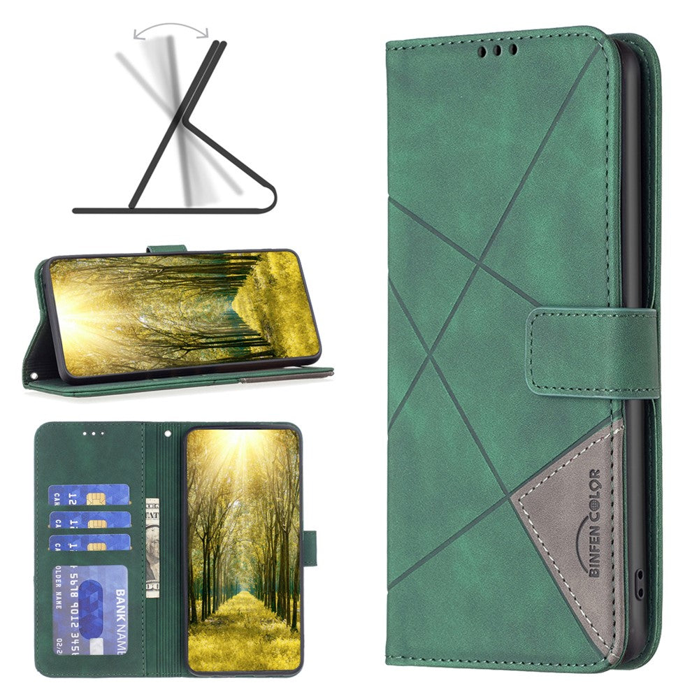 BINFEN COLOR For Xiaomi 15 Phone Cases Wallet Stand Geometry Imprint Leather Cover