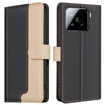 BINFEN COLOR BF33 for Xiaomi 15 Leather Case Splicing Color RFID Blocking