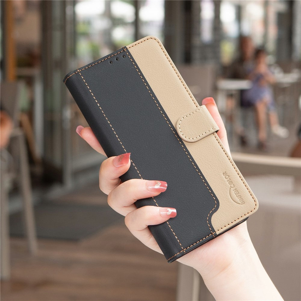 BINFEN COLOR BF33 for Xiaomi 15 Leather Case Splicing Color RFID Blocking