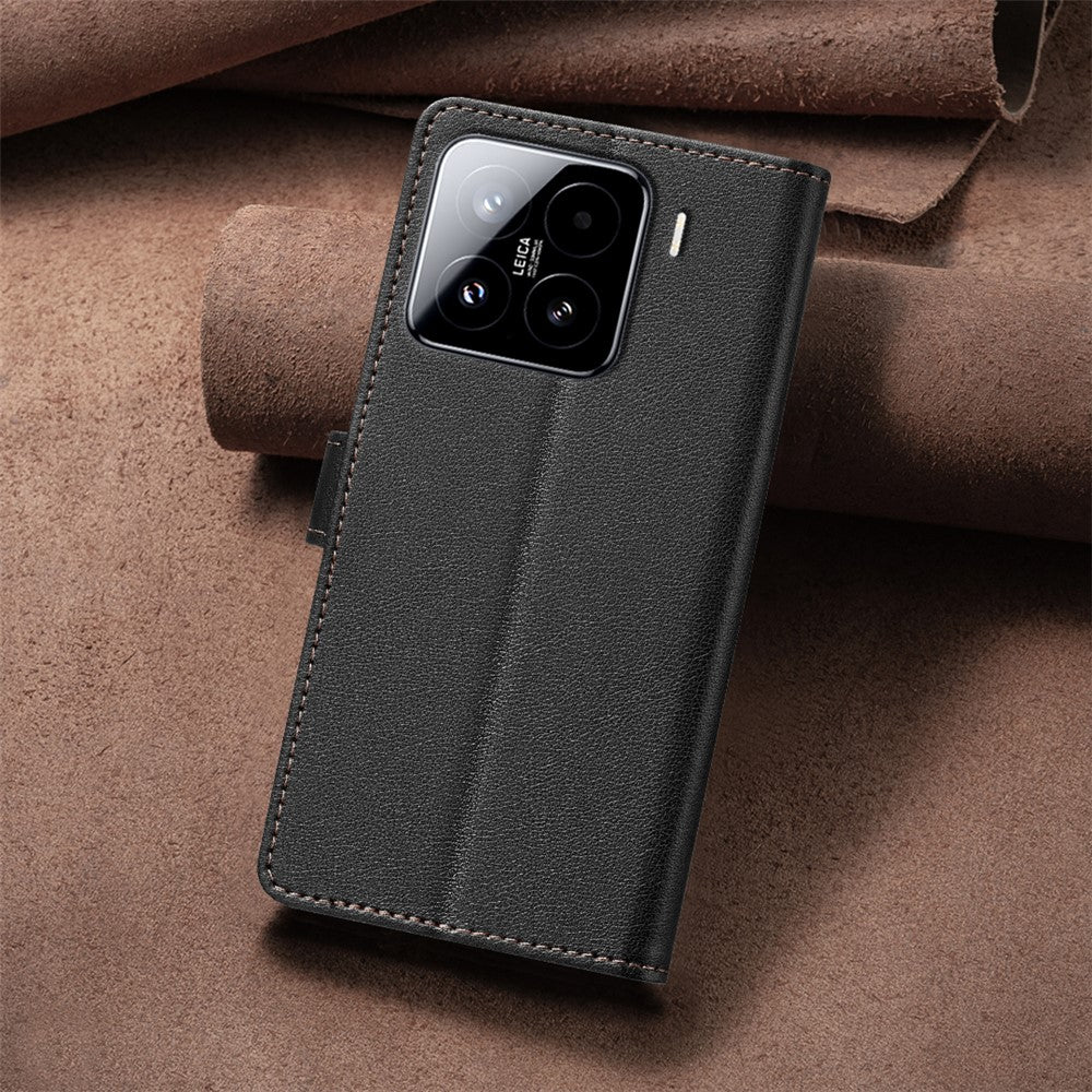 BINFEN COLOR BF32 For Xiaomi 15 Leather Case Wallet RFID Blocking Phone Cover