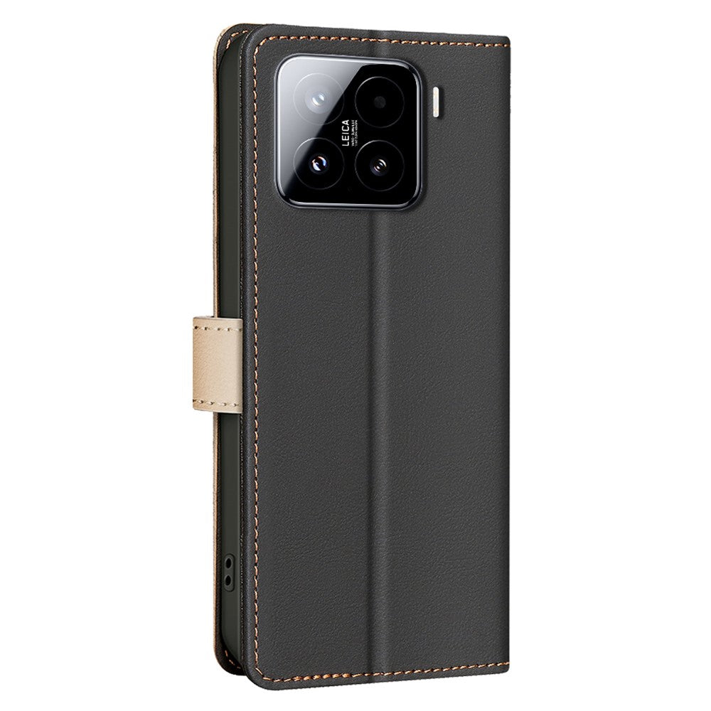 BINFEN COLOR BF33 for Xiaomi 15 Pro Leather Case Splicing Color RFID Blocking