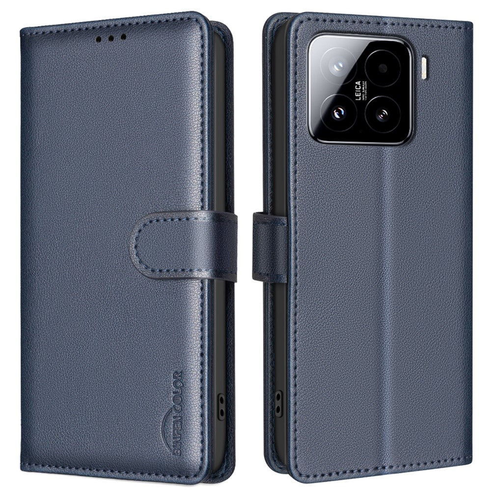 BINFEN COLOR BF32 For Xiaomi 15 Pro Leather Case Wallet RFID Blocking Phone Cover