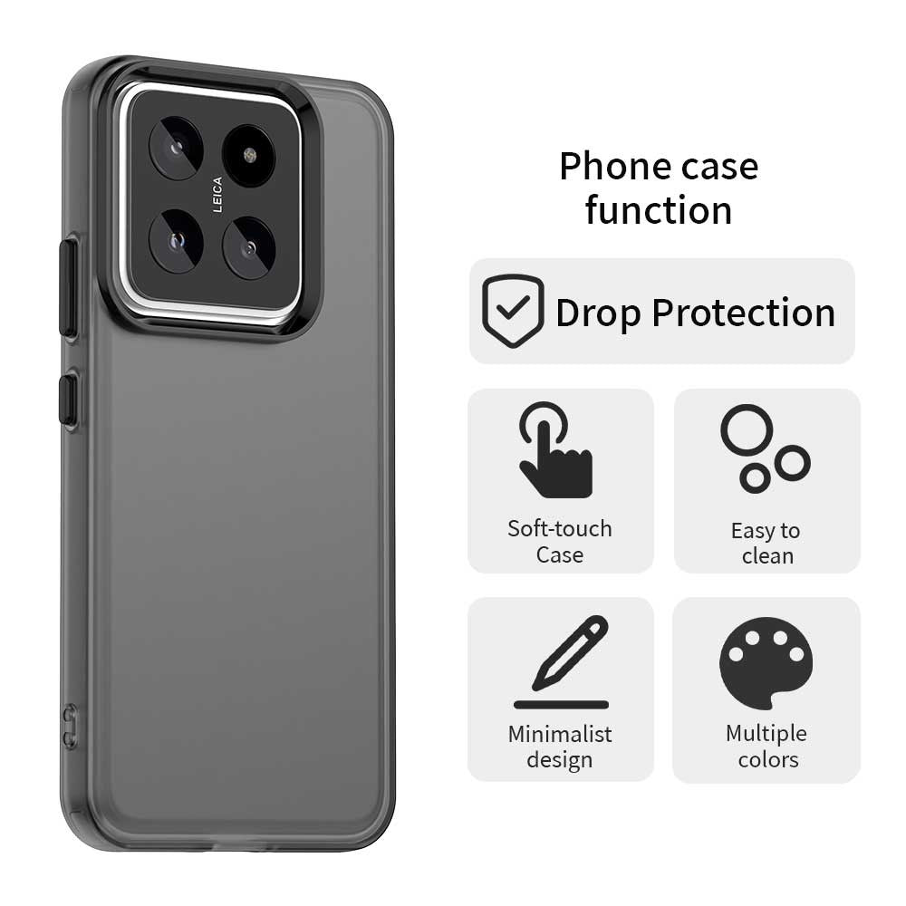 For Xiaomi 14 Case PC+TPU+PET Matte Anti-Drop Phone Back Cover