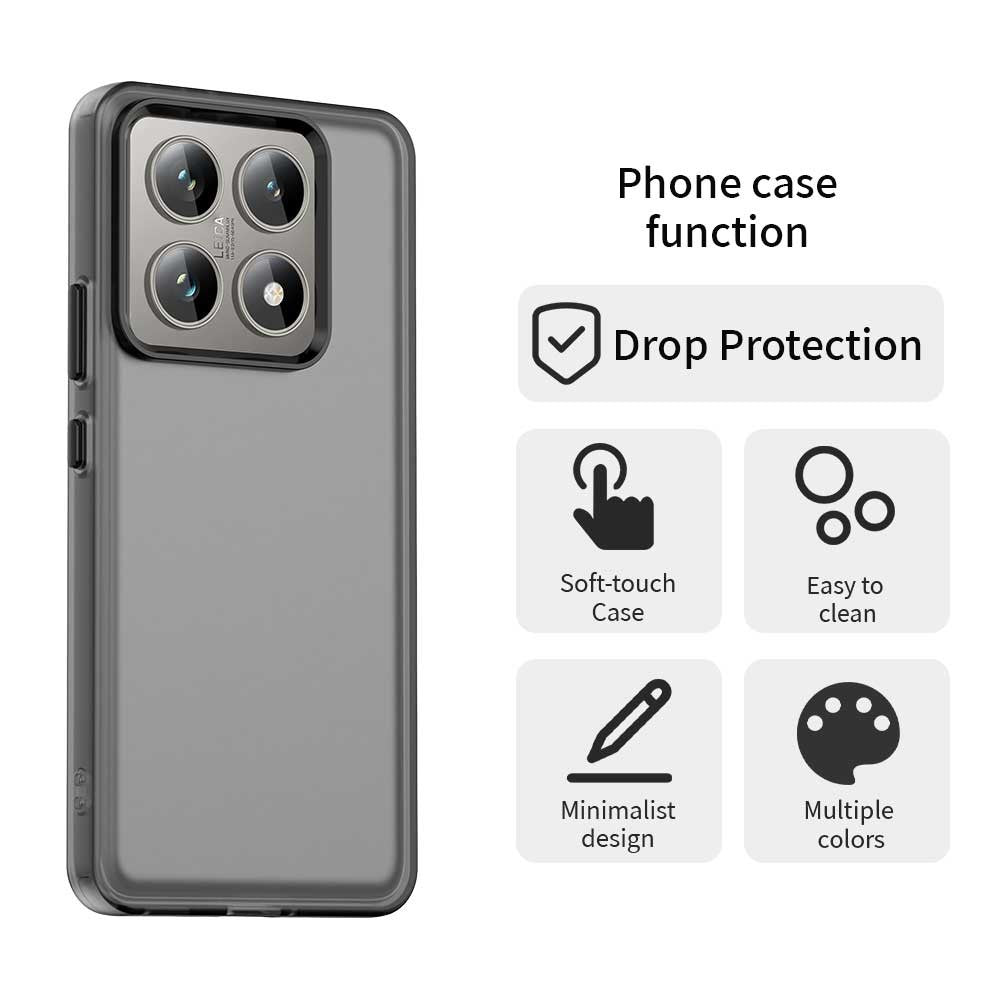 For Xiaomi 14T Case PC+TPU+PET Matte Anti-Drop Phone Back Cover