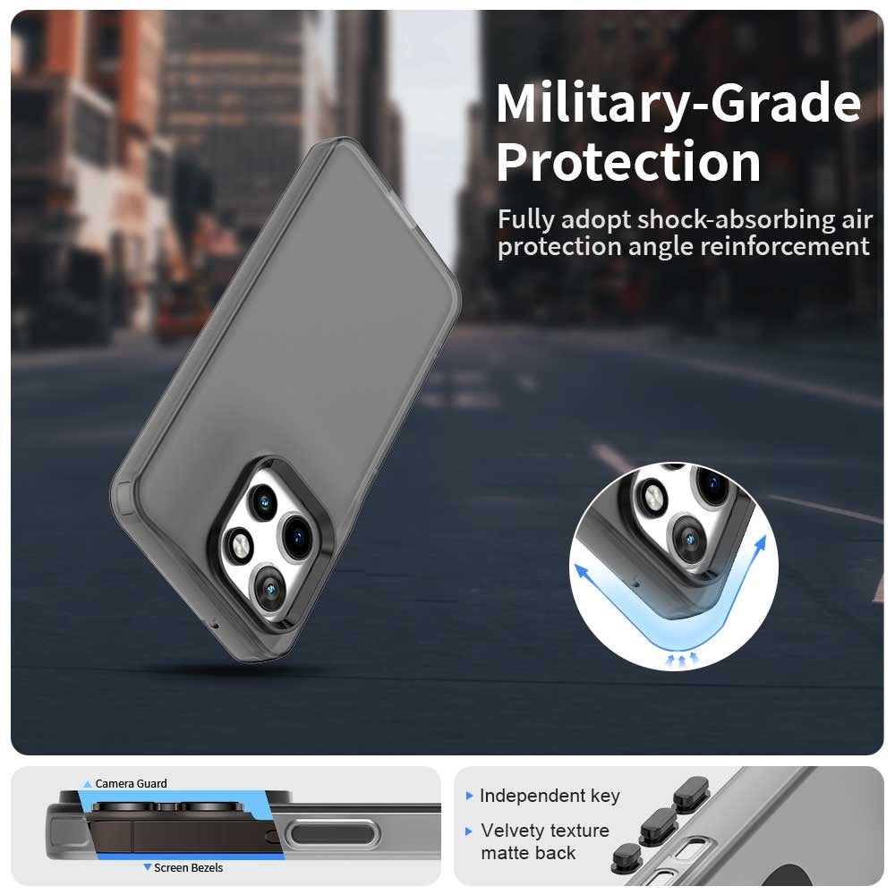 Matte cover til Motorola Edge 60 Neo 5G / 50 Neo 5G / S50 5G / ThinkPhone 25 5G PC+TPU+PET Anti-Drop Telefonbagside
