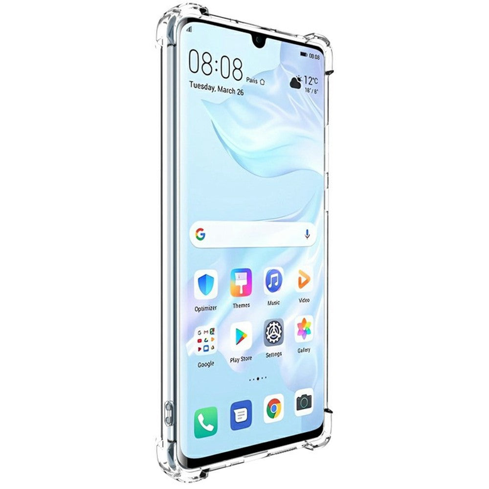 IMAK UX-4-serien genomskinligt mobilskal till Huawei P30 Pro, stötsäkert TPU-bakstycke med fyra hörn