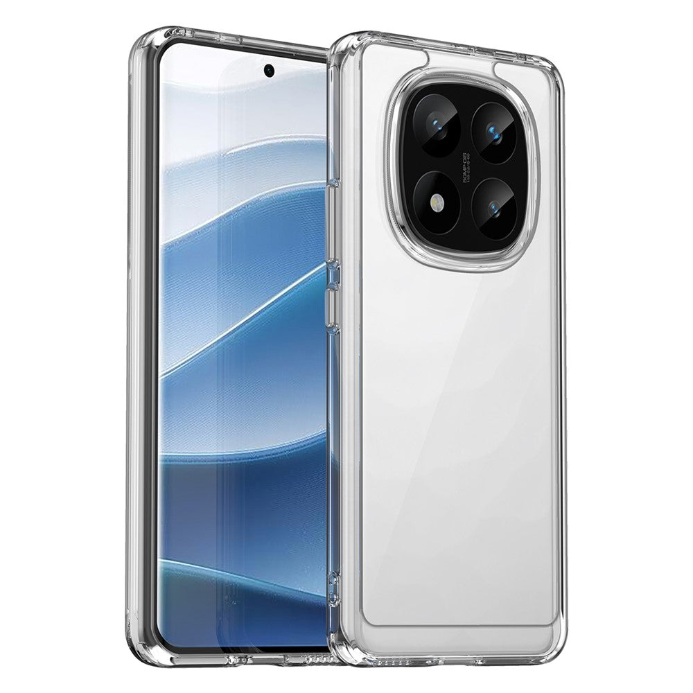 WANLONFENG MF-serien för Xiaomi Redmi Note 14 Pro+ 5G-skal i TPU+akryl, genomskinligt mobilskal med härdat glas