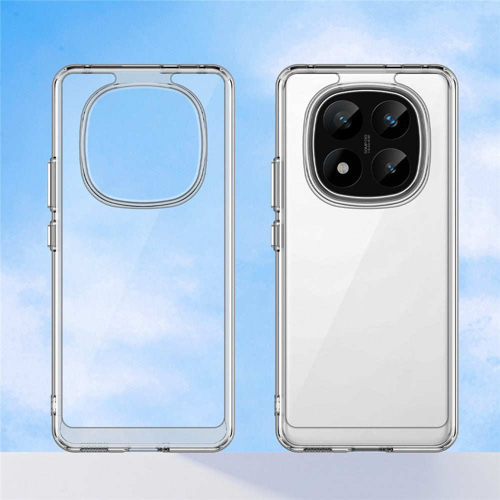 WANLONFENG MF-serien för Xiaomi Redmi Note 14 Pro+ 5G-skal i TPU+akryl, genomskinligt mobilskal med härdat glas
