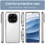 WANLONFENG MF-serien för Xiaomi Redmi Note 14 Pro+ 5G-skal i TPU+akryl, genomskinligt mobilskal med härdat glas