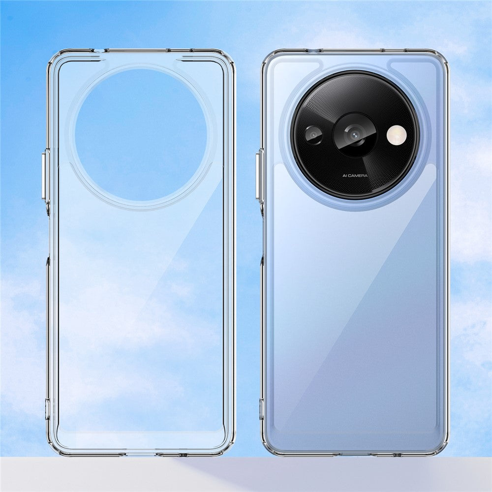 WANLONFENG MF Series for Xiaomi Poco C61 4G / Redmi A3 4G Case TPU+Acrylic Clear Phone Cover with Tempered Glass Film