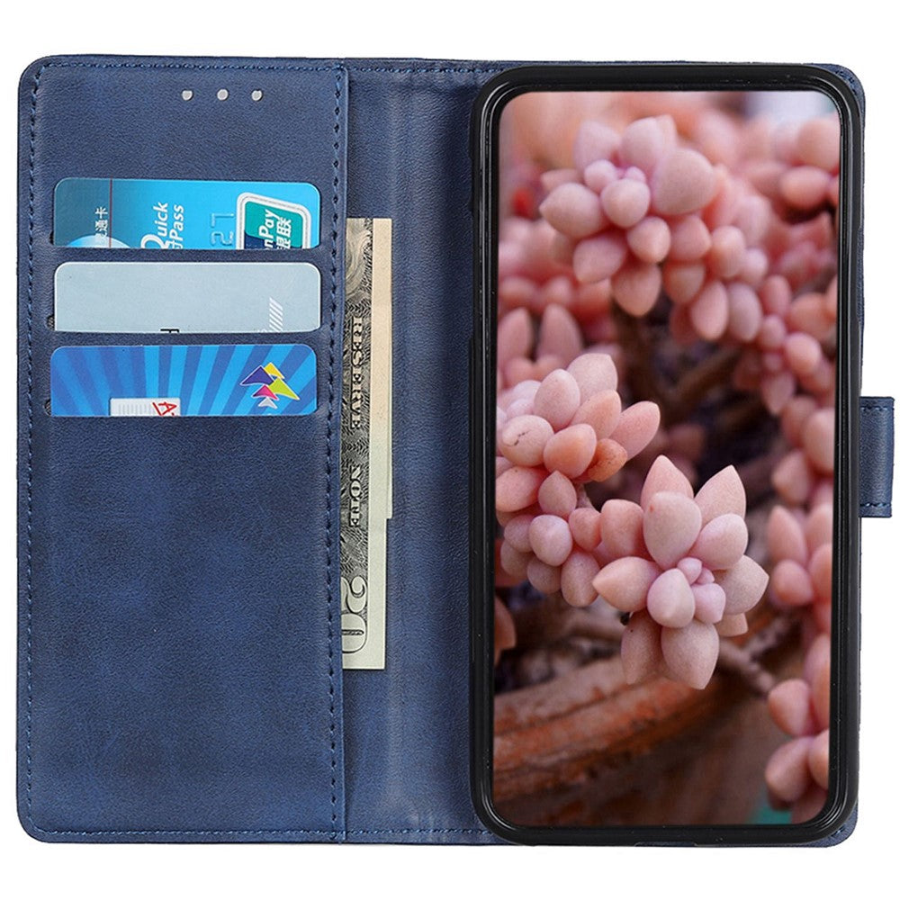 Cowhide Texture Phone Case For Xiaomi Poco M4 5G, Flip Wallet Stand Magnetic Clasp Shockproof PU Leather Phone Cover