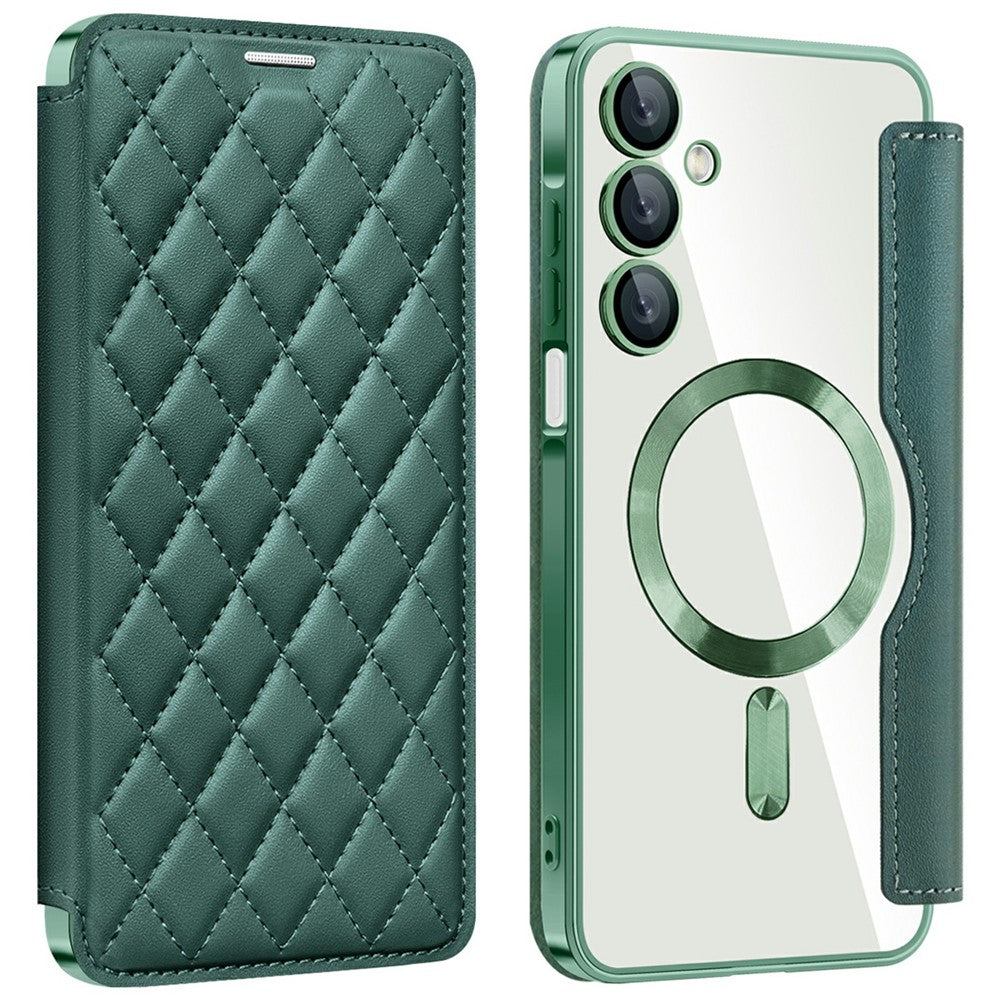For Samsung Galaxy A16 4G / 5G Magnetisk Etui Rhombus PU Læder Telefoncover