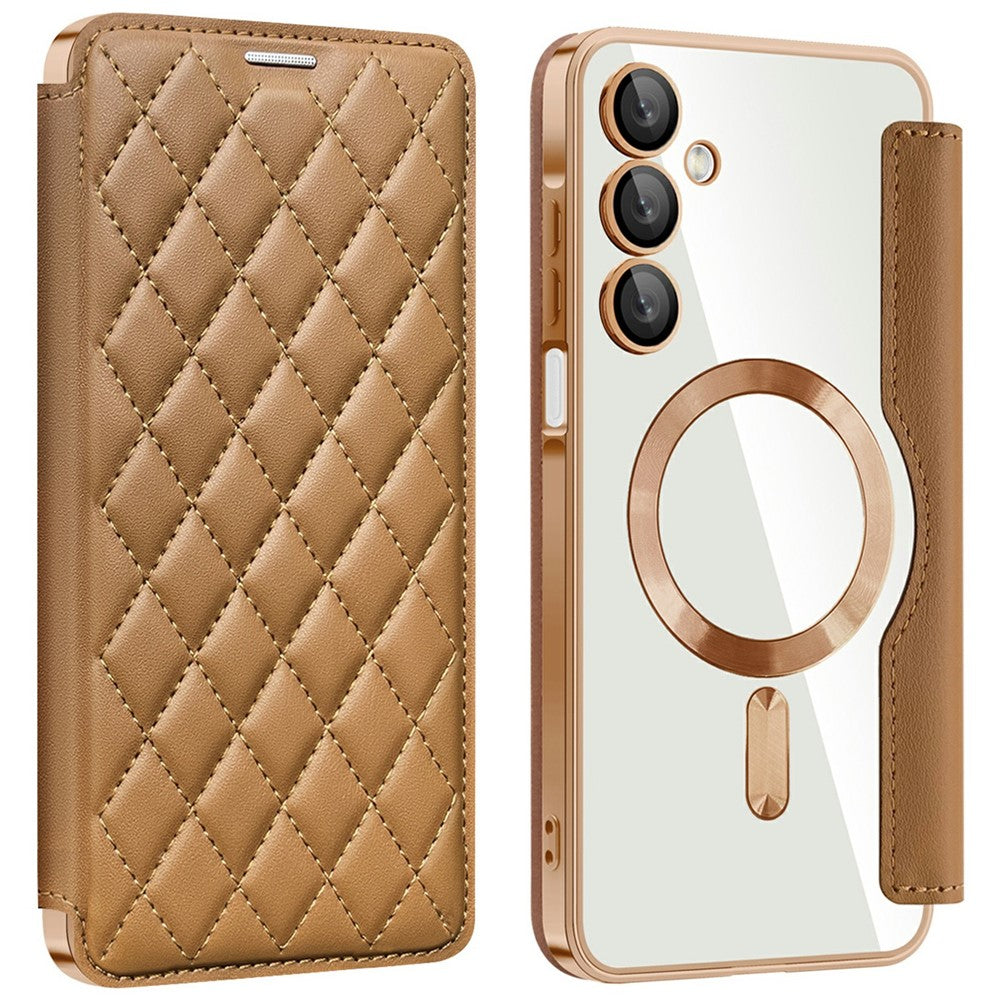 For Samsung Galaxy A16 4G / 5G Magnetisk Etui Rhombus PU Læder Telefoncover