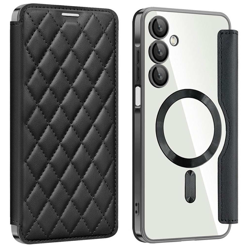 For Samsung Galaxy A16 4G / 5G Magnetisk Etui Rhombus PU Læder Telefoncover