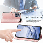 Plånboksfodral för Motorola Edge 60 Neo 5G / Edge 50 Neo 5G / Moto S50 5G / ThinkPhone 25 5G Läderfodral med mandalablomma, stativvy