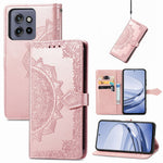 Plånboksfodral för Motorola Edge 60 Neo 5G / Edge 50 Neo 5G / Moto S50 5G / ThinkPhone 25 5G Läderfodral med mandalablomma, stativvy