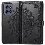 Plånboksfodral för Motorola Edge 60 Neo 5G / Edge 50 Neo 5G / Moto S50 5G / ThinkPhone 25 5G Läderfodral med mandalablomma, stativvy