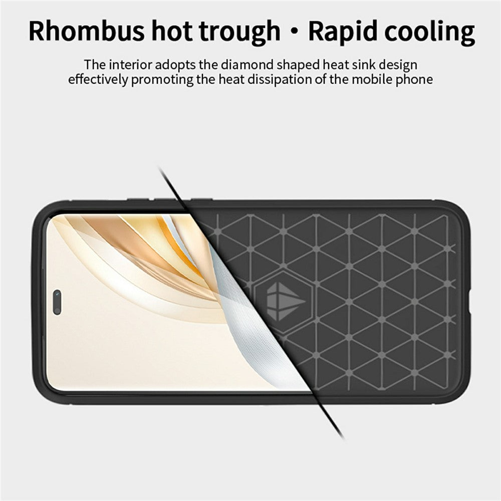 MOFI JK TPU Series-1 För Honor Magic7 Lite 5G / X9c 5G / X60 Pro 5G Skal Kolfiberstruktur TPU Mjukt mobilskal