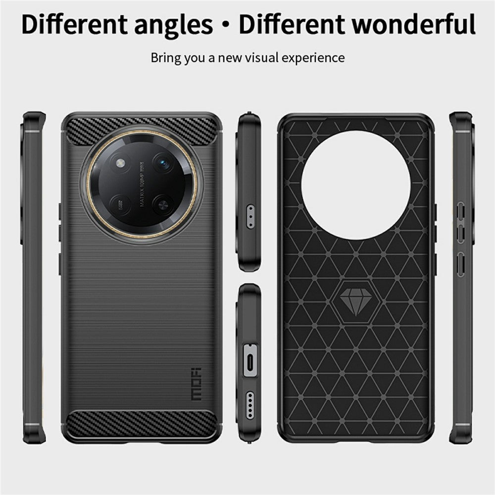 MOFI JK TPU Series-1 För Honor Magic7 Lite 5G / X9c 5G / X60 Pro 5G Skal Kolfiberstruktur TPU Mjukt mobilskal